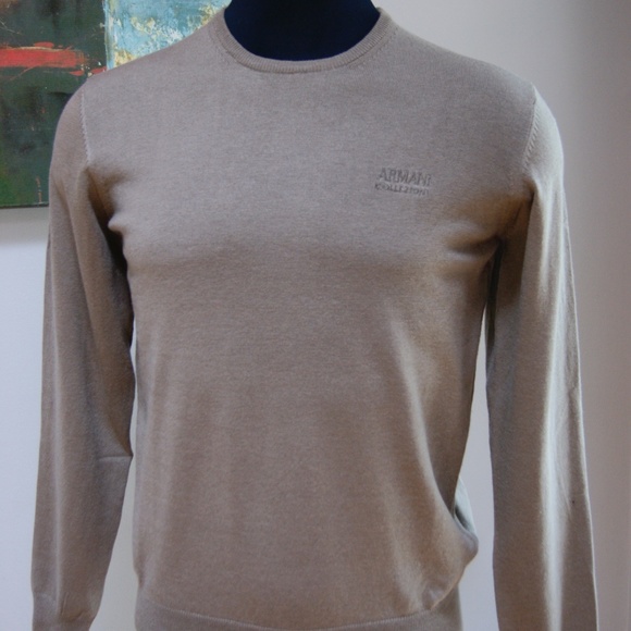 Armani Collezioni Brown Crew Neck Sweater Pullover